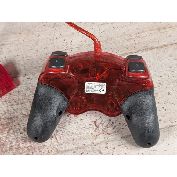 Mad Catz Dual Force Controller 8016 Translucent Red Clear for PS2 Playstation 2 - Picture 4 of 7